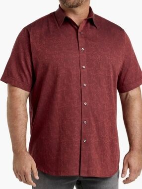NWOT DXL SYNERGY 3XLT Men's Button Down Casual Short Sleeve Shirt